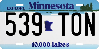 MN license plate 539TON