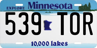 MN license plate 539TOR