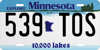 MN license plate 539TOS