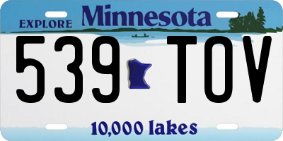 MN license plate 539TOV