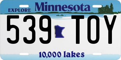 MN license plate 539TOY