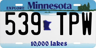 MN license plate 539TPW