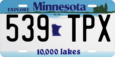 MN license plate 539TPX