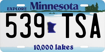 MN license plate 539TSA