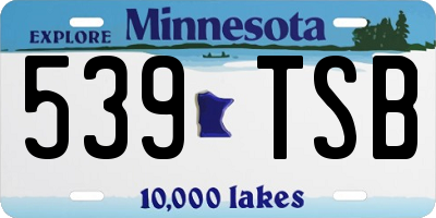 MN license plate 539TSB