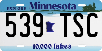 MN license plate 539TSC