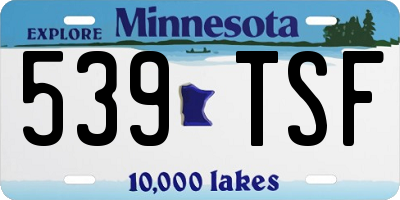MN license plate 539TSF