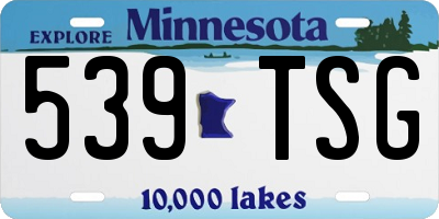 MN license plate 539TSG