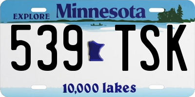 MN license plate 539TSK