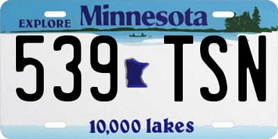 MN license plate 539TSN