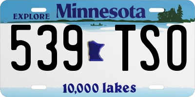 MN license plate 539TSO