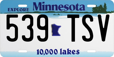 MN license plate 539TSV