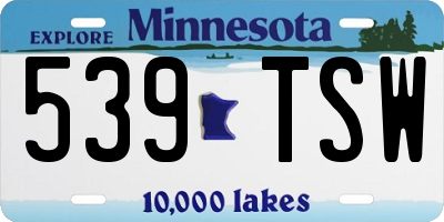 MN license plate 539TSW