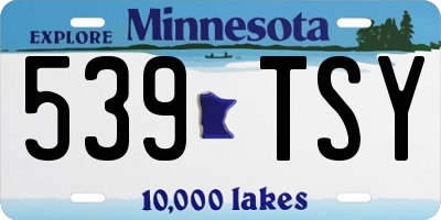 MN license plate 539TSY