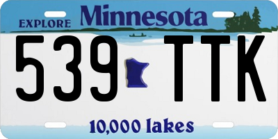 MN license plate 539TTK