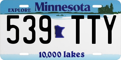 MN license plate 539TTY