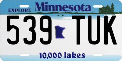 MN license plate 539TUK