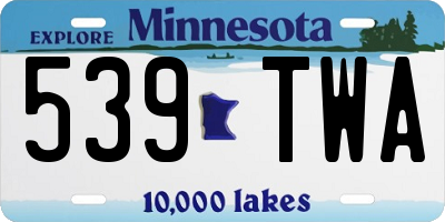 MN license plate 539TWA