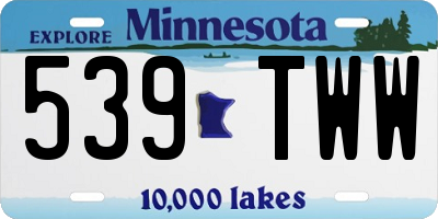 MN license plate 539TWW