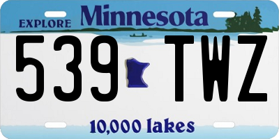 MN license plate 539TWZ