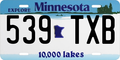 MN license plate 539TXB