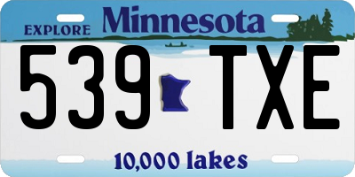 MN license plate 539TXE