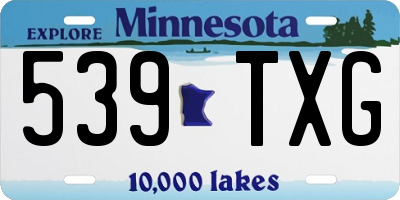 MN license plate 539TXG