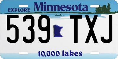 MN license plate 539TXJ