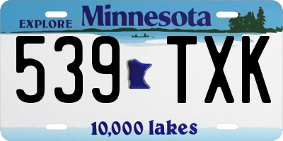 MN license plate 539TXK