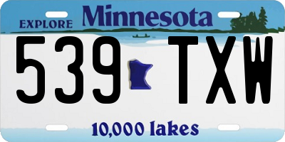 MN license plate 539TXW