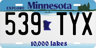 MN license plate 539TYX