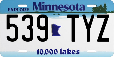 MN license plate 539TYZ