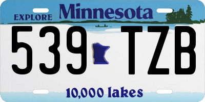 MN license plate 539TZB