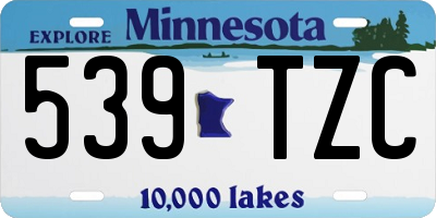 MN license plate 539TZC
