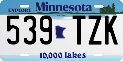 MN license plate 539TZK