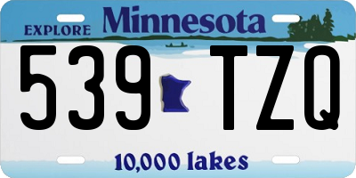 MN license plate 539TZQ