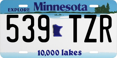 MN license plate 539TZR
