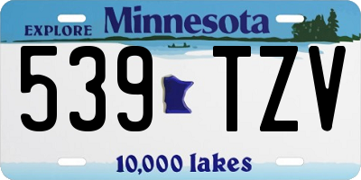 MN license plate 539TZV