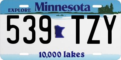 MN license plate 539TZY