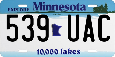 MN license plate 539UAC