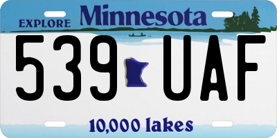 MN license plate 539UAF