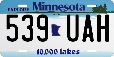 MN license plate 539UAH