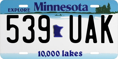 MN license plate 539UAK