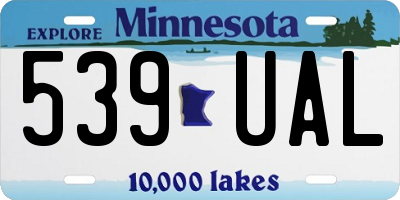 MN license plate 539UAL