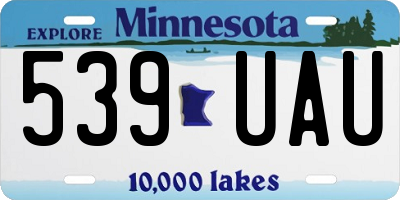 MN license plate 539UAU