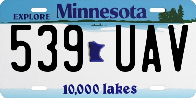 MN license plate 539UAV
