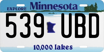 MN license plate 539UBD