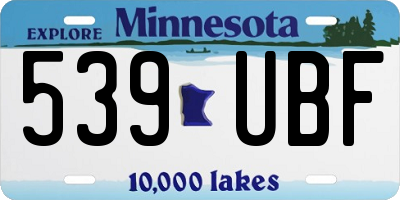 MN license plate 539UBF