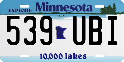 MN license plate 539UBI