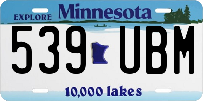 MN license plate 539UBM